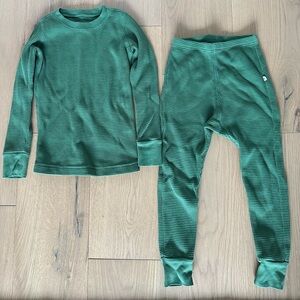 Noble Organic Waffle Pajama Set Juniper 4T